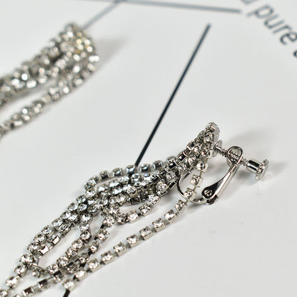 Tassel Earrings For Women, Alloy With Rhinestone Inlay Stud Earrings