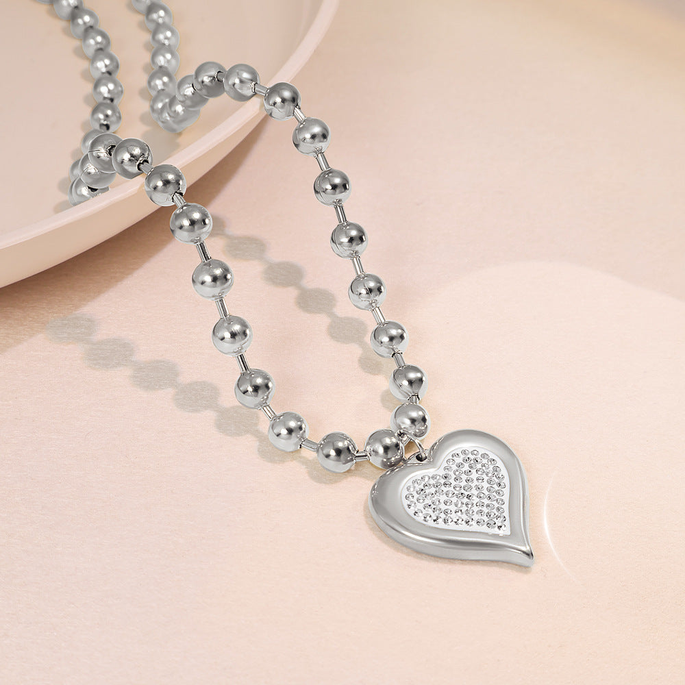 Heart Shape Pendant Necklace For Women In 18K Real Gold Plated 304 Stainless Steel With Electroplated Titanium Steel Pendant
