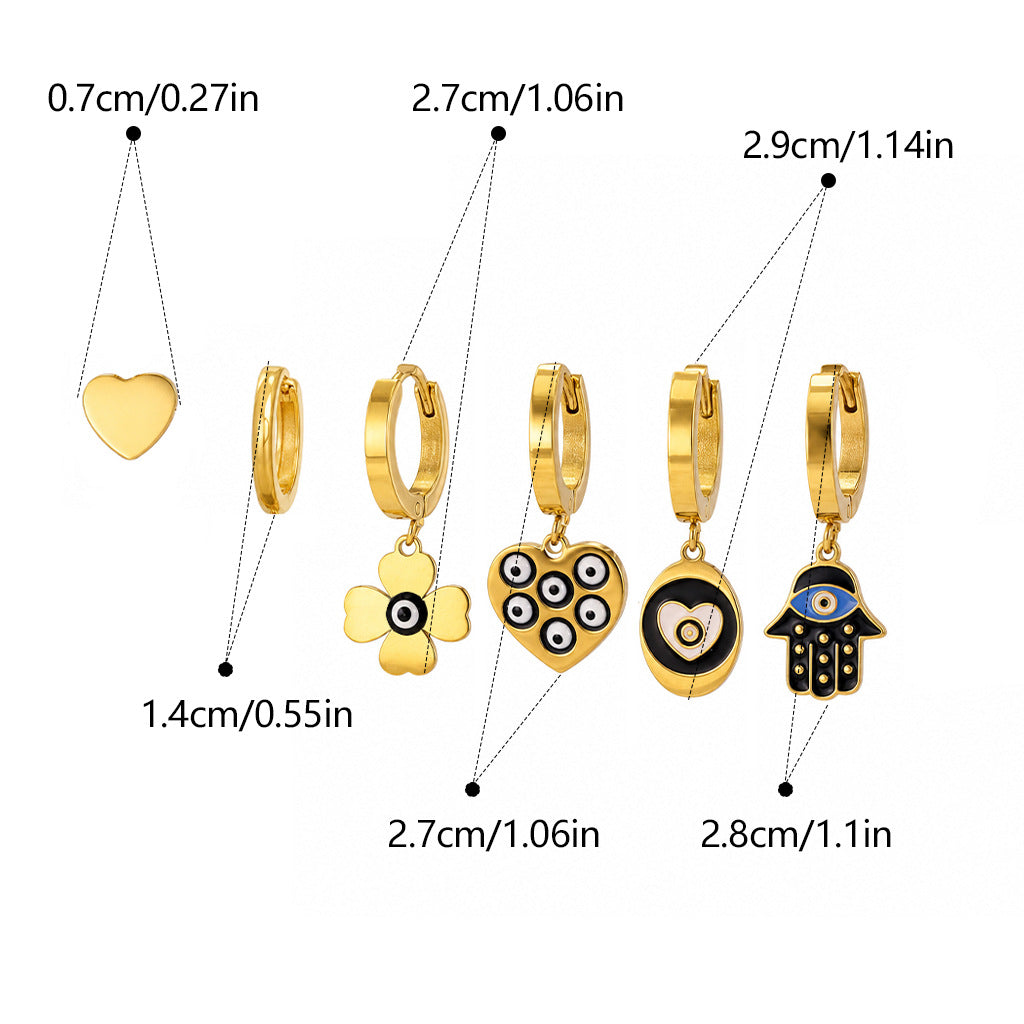 Sweet Heart Shape Earrings In Gold With Electroplated Finish, 304 Stainless Steel Posts For Women