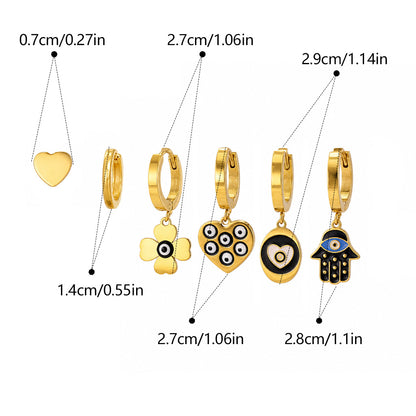 Sweet Heart Shape Earrings In Gold With Electroplated Finish, 304 Stainless Steel Posts For Women