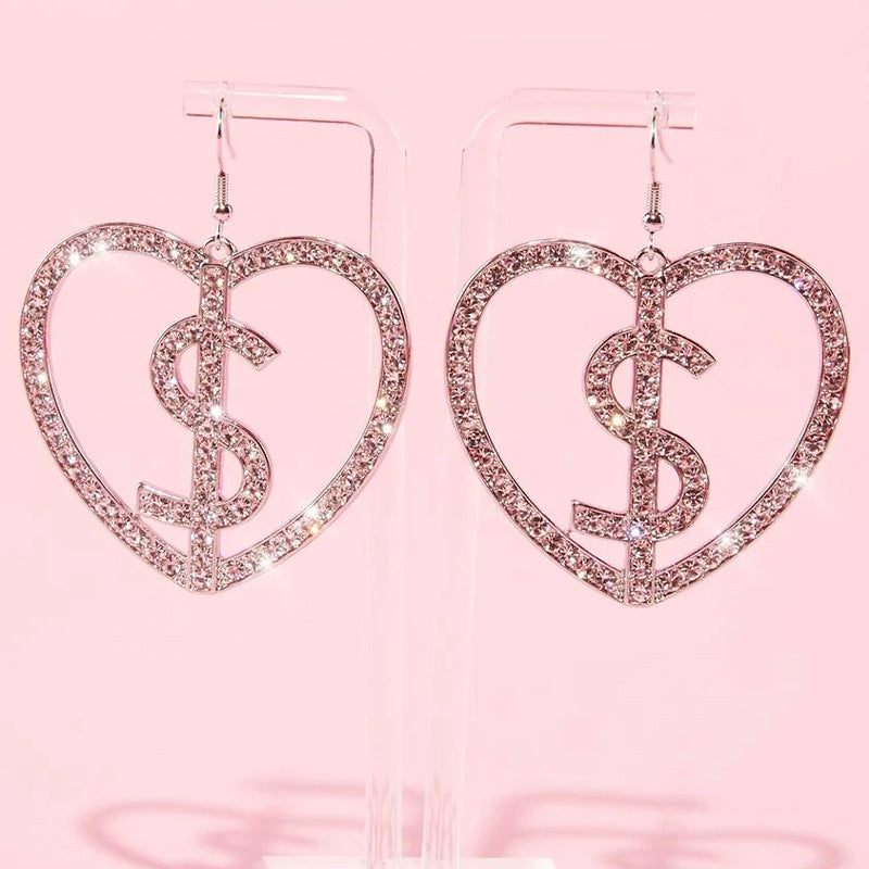 Butterfly Tassel Earrings For Women In Gold Alloy With Rhinestone Inlay, Stylish Stud Earrings