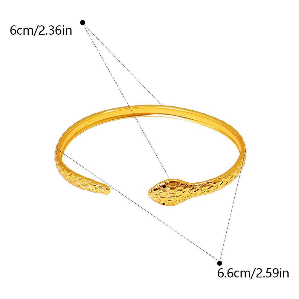 Exaggerated Flowers Titanium Steel Bangle For Women With Electroplated Gold Plating