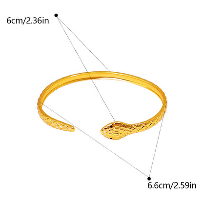 Exaggerated Flowers Titanium Steel Bangle For Women With Electroplated Gold Plating