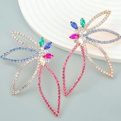 Butterfly Earrings For Women In Electroplated Alloy With Rhinestone Inlay, Stylish And Elegant Design
