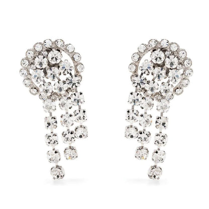 Silver Tassel Earrings For Women, Electroplated Alloy With Rhinestone Inlay, Elegant And Stylish Jewelry