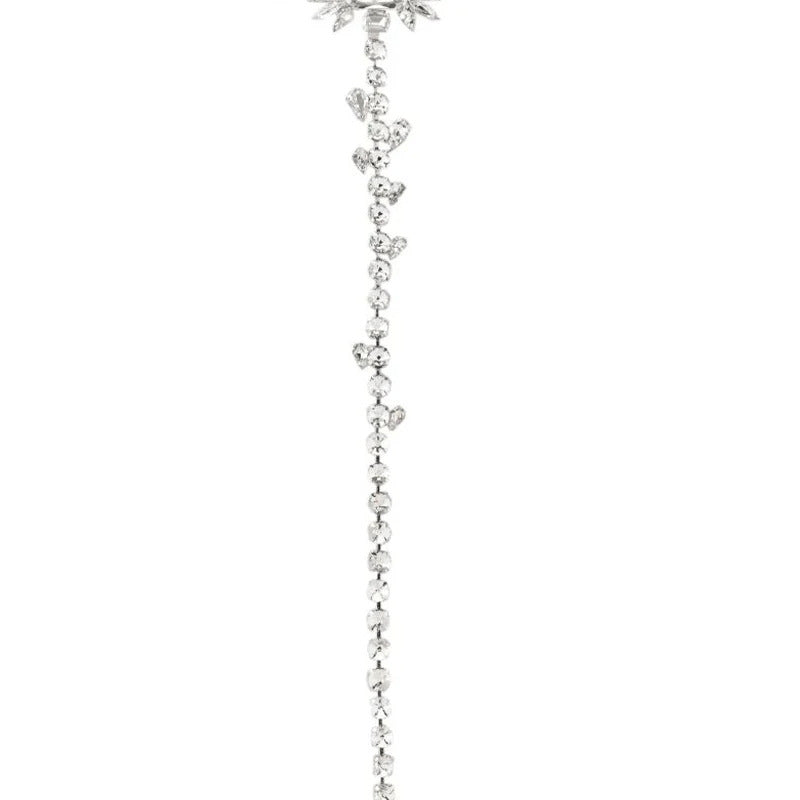 Geometric Tassel Silver Sweater Chain Necklace For Women, Electroplated Alloy Pendant