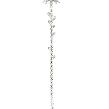 Geometric Tassel Silver Sweater Chain Necklace For Women, Electroplated Alloy Pendant