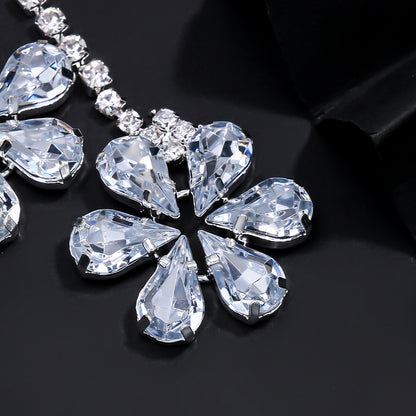 Gold Rhinestone Body Chain For Women Featuring Floral Pattern, Perfect Wedding Chest Accessory