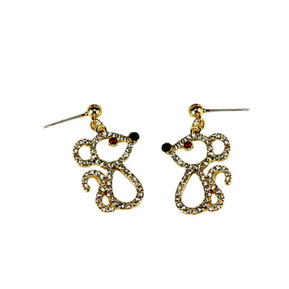 Simple Style Animal Stud Earrings For Women With 925 Sterling Silver Posts And Silver Alloy Featuring Artificial Gemstones
