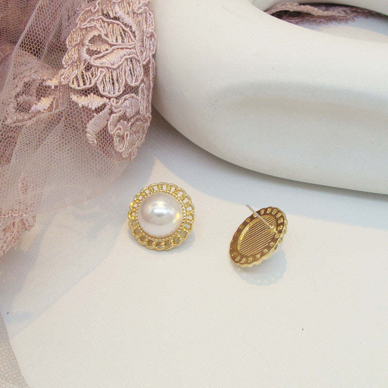 Water Droplets Stud Earrings With Baroque Pearl Inlay, 925 Sterling Silver Alloy Clip-On