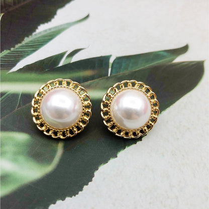 Water Droplets Stud Earrings With Baroque Pearl Inlay, 925 Sterling Silver Alloy Clip-On