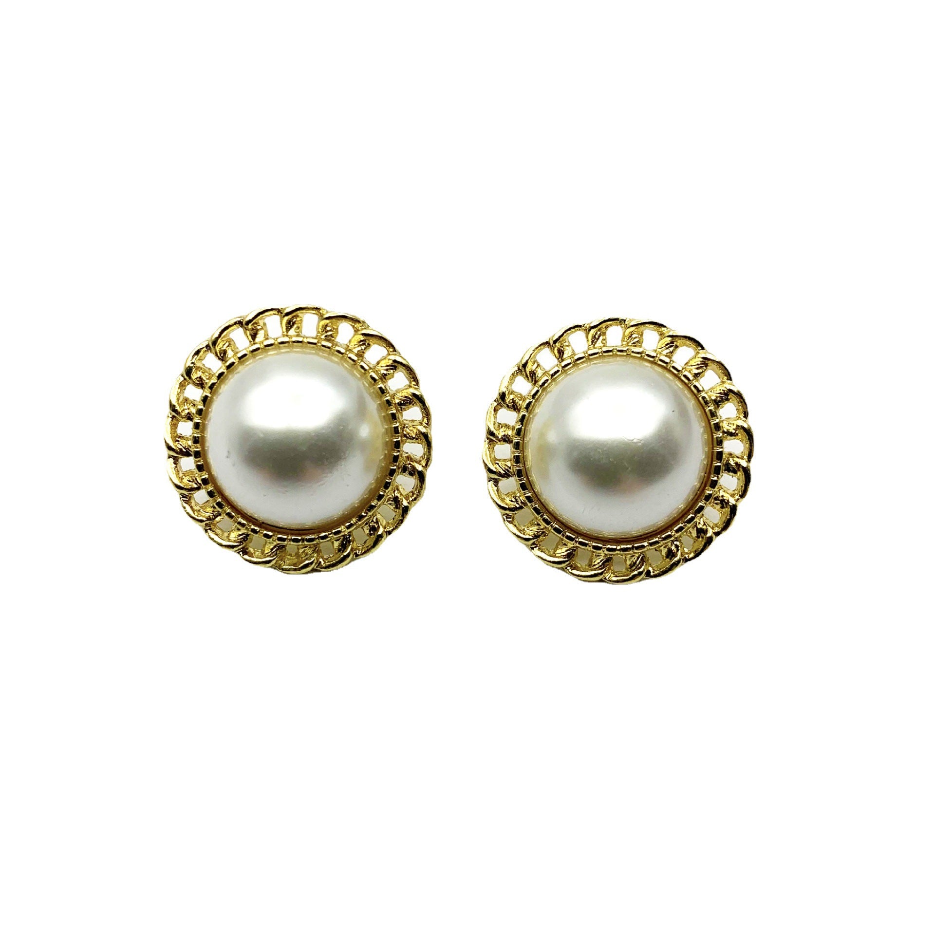 Water Droplets Stud Earrings With Baroque Pearl Inlay, 925 Sterling Silver Alloy Clip-On
