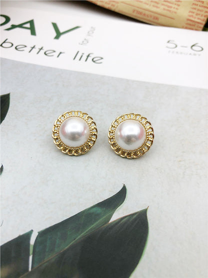 Water Droplets Stud Earrings With Baroque Pearl Inlay, 925 Sterling Silver Alloy Clip-On