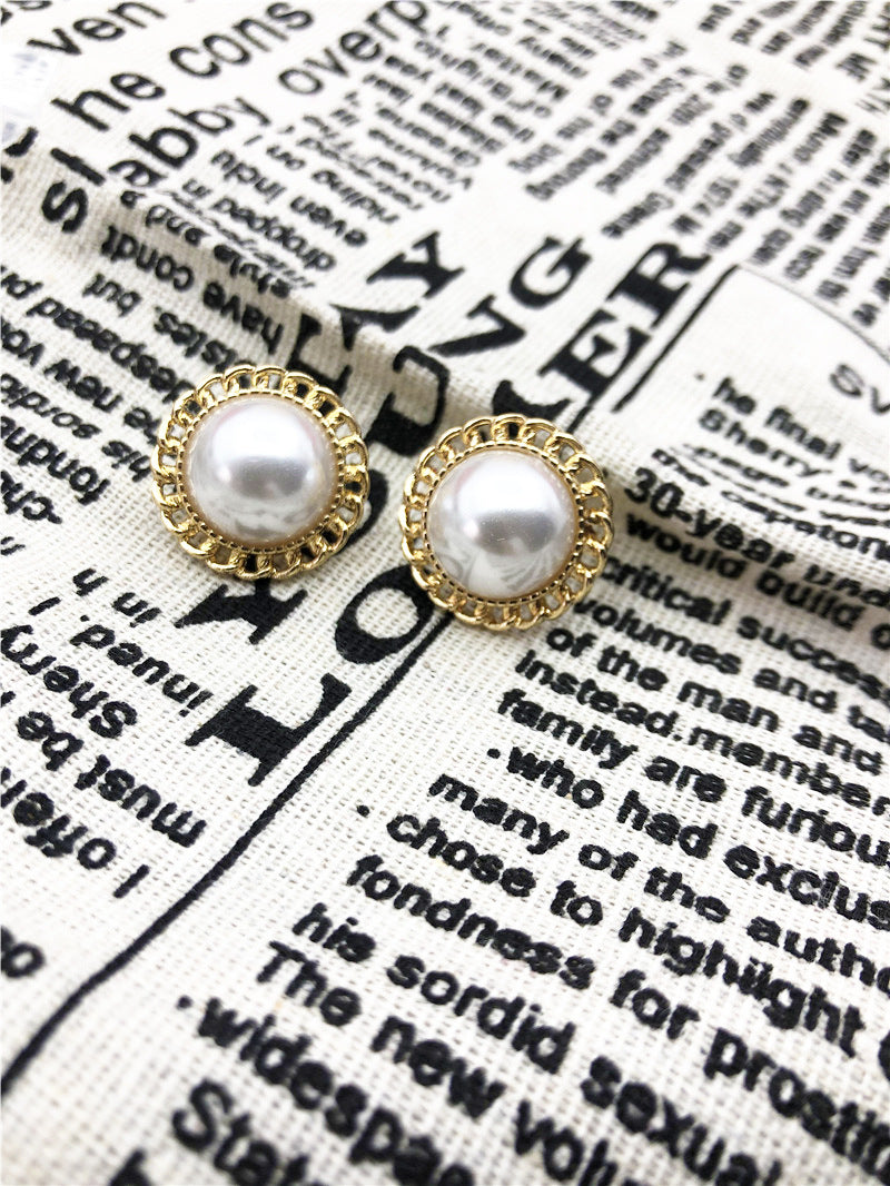 Water Droplets Stud Earrings With Baroque Pearl Inlay, 925 Sterling Silver Alloy Clip-On