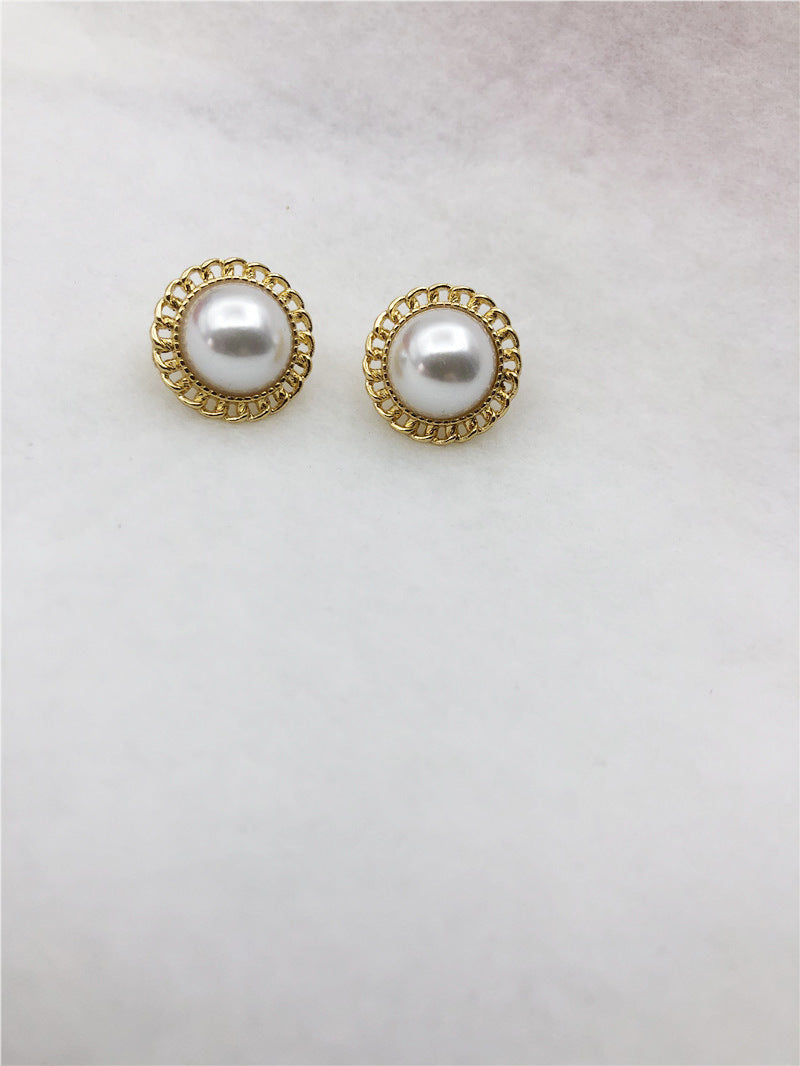 Water Droplets Stud Earrings With Baroque Pearl Inlay, 925 Sterling Silver Alloy Clip-On