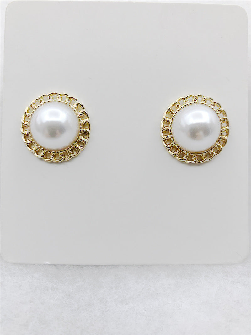 Water Droplets Stud Earrings With Baroque Pearl Inlay, 925 Sterling Silver Alloy Clip-On