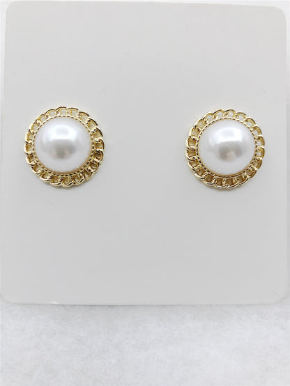 Water Droplets Stud Earrings With Baroque Pearl Inlay, 925 Sterling Silver Alloy Clip-On