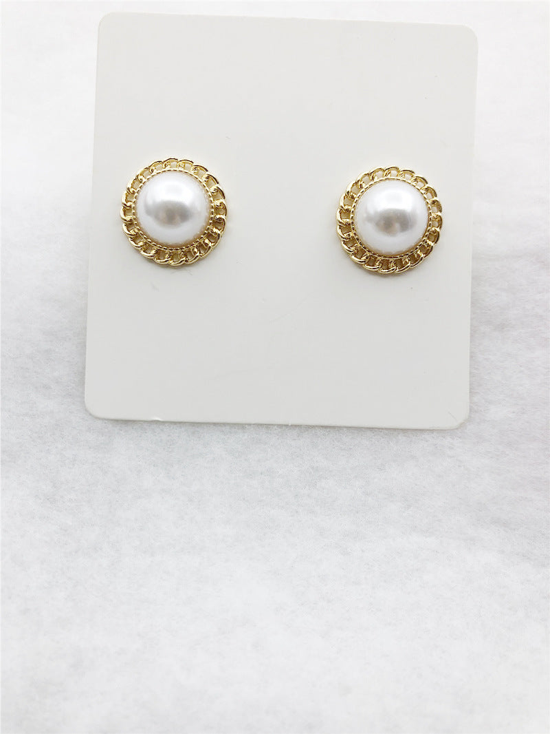 Water Droplets Stud Earrings With Baroque Pearl Inlay, 925 Sterling Silver Alloy Clip-On