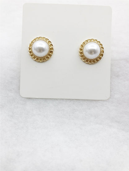 Water Droplets Stud Earrings With Baroque Pearl Inlay, 925 Sterling Silver Alloy Clip-On