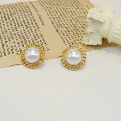 Water Droplets Stud Earrings With Baroque Pearl Inlay, 925 Sterling Silver Alloy Clip-On