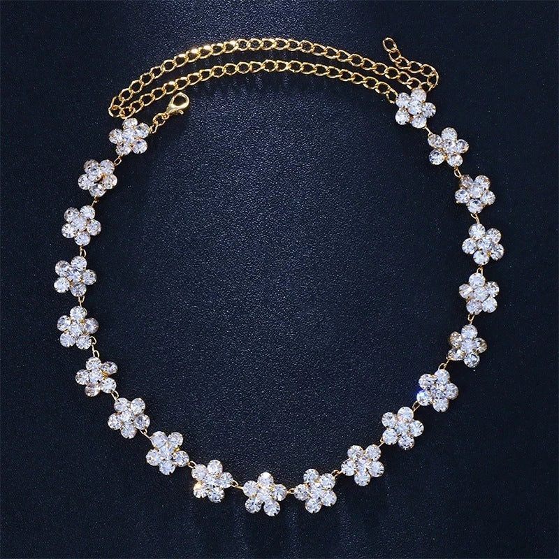 Bridal Flowers Hair Chain For Women In Alloy With Rhinestones, Perfect For Wedding Season