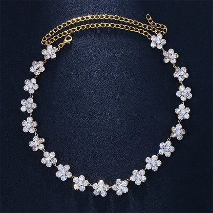 Bridal Flowers Hair Chain For Women In Alloy With Rhinestones, Perfect For Wedding Season