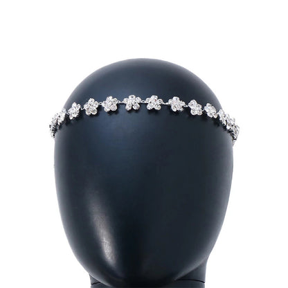 Bridal Flowers Hair Chain For Women In Alloy With Rhinestones, Perfect For Wedding Season