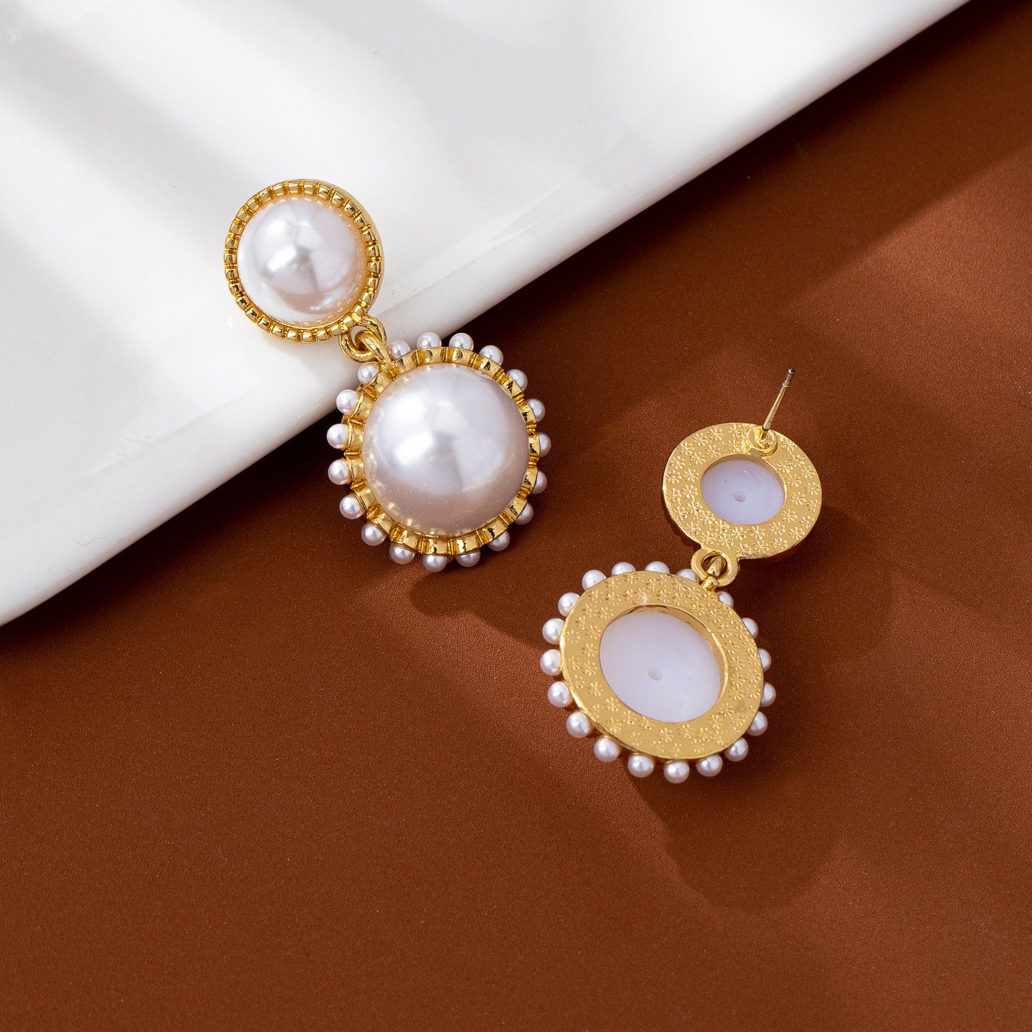 For Women Retro Stud Earrings Featuring Epoxy Craft And 925 Sterling Silver Alloy In Silver