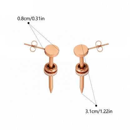 Sweet Heart Shape Earrings For Women In Rose Gold Featuring Waterproof Non Tarnish Titanium Steel With 18K Real Gold Plated