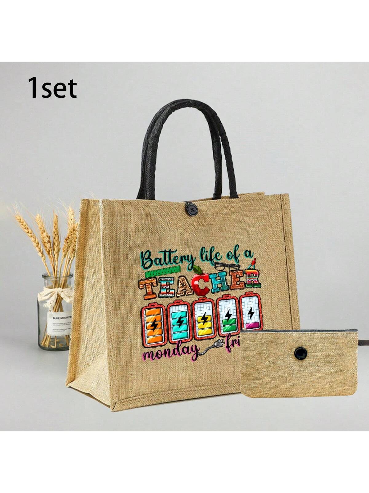 Unisex Square Polyester Shoulder Bag With Single Shoulder Strap, Printing Design, Suitable For All Seasons