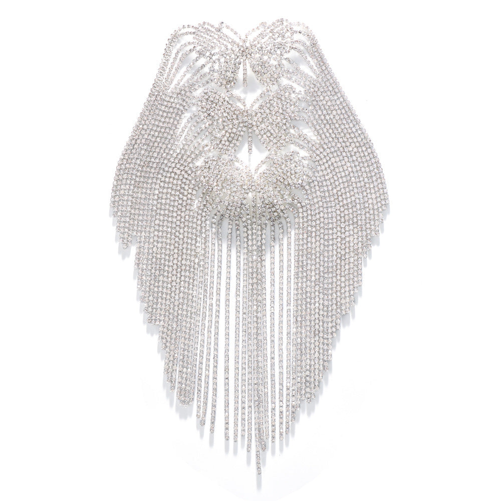 Butterfly Alloy Brooch With Tassel Featuring Silver Rhinestones, Elegant Jewelry Accessory For Women
