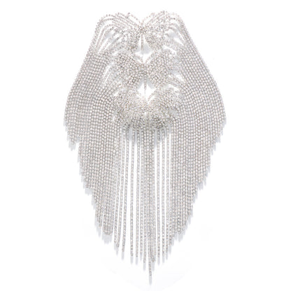 Butterfly Alloy Brooch With Tassel Featuring Silver Rhinestones, Elegant Jewelry Accessory For Women