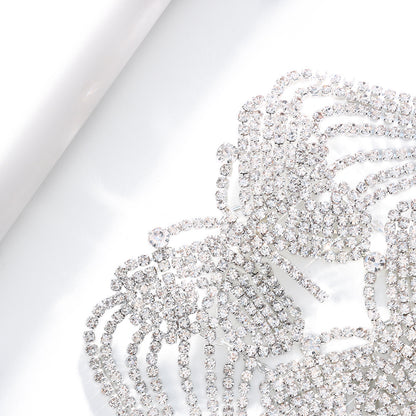 Butterfly Alloy Brooch With Tassel Featuring Silver Rhinestones, Elegant Jewelry Accessory For Women