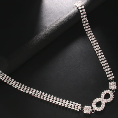 Geometric Alloy Body Chain For Women With Electroplated Finish And Rhinestone Inlay, Simple Style Jewelry Accessory