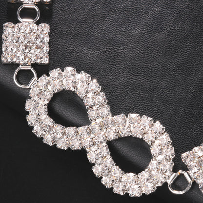 Geometric Alloy Body Chain For Women With Electroplated Finish And Rhinestone Inlay, Simple Style Jewelry Accessory