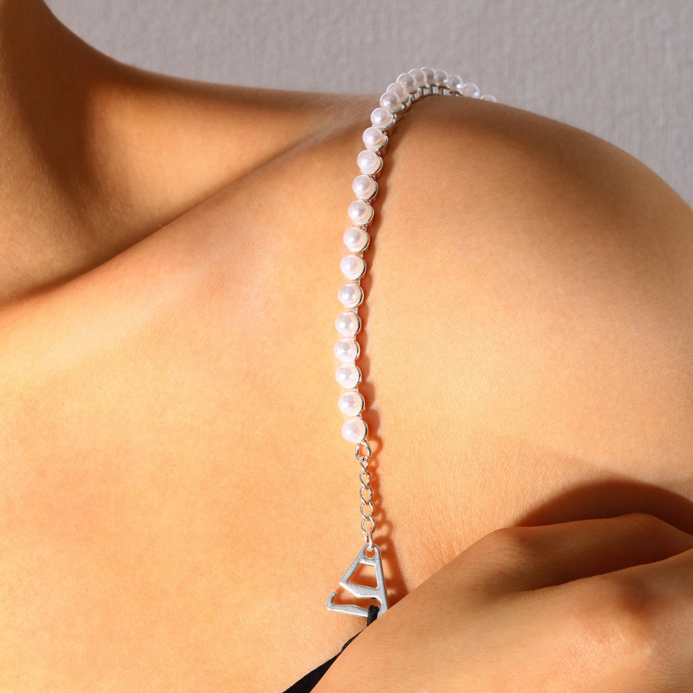 Simple Style Women’s Body Chain With Artificial Pearl Inlay, Electroplated Alloy Pearl Body Jewelry
