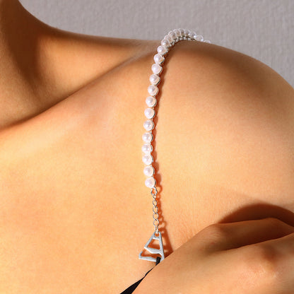 Simple Style Women’s Body Chain With Artificial Pearl Inlay, Electroplated Alloy Pearl Body Jewelry