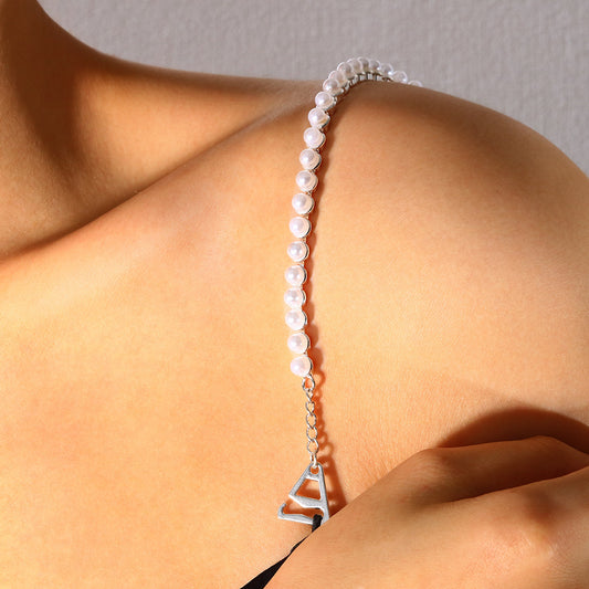 Simple Style Women’s Body Chain With Artificial Pearl Inlay, Electroplated Alloy Pearl Body Jewelry
