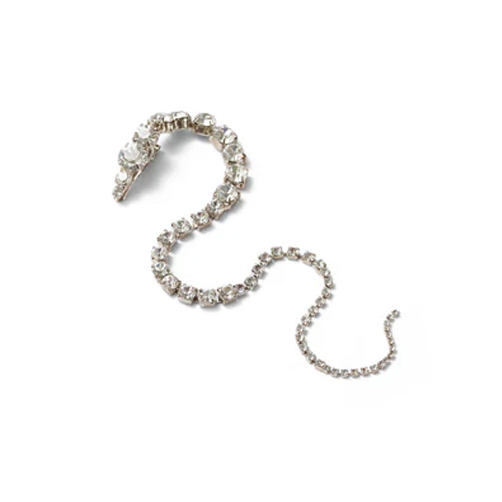 Ethnic Style Snake Hair Chain Insert Comb For Women With Rhinestones In Silver