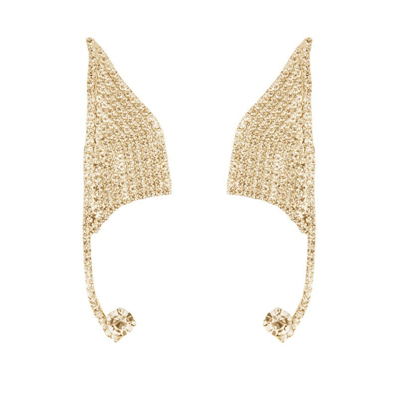 Geometric Silver Alloy Earrings With Rhinestones Featuring Electroplated Finish