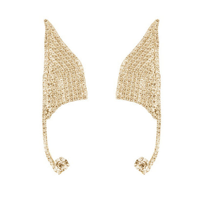 Geometric Silver Alloy Earrings With Rhinestones Featuring Electroplated Finish