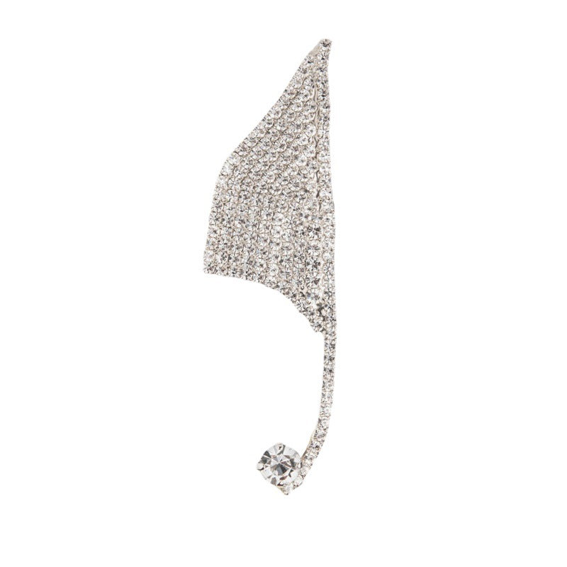 Geometric Silver Alloy Earrings With Rhinestones Featuring Electroplated Finish