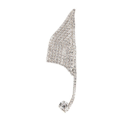 Geometric Silver Alloy Earrings With Rhinestones Featuring Electroplated Finish