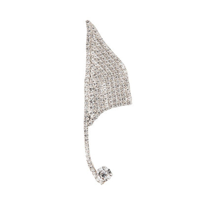 Geometric Silver Alloy Earrings With Rhinestones Featuring Electroplated Finish