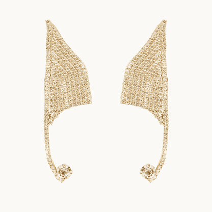 Geometric Silver Alloy Earrings With Rhinestones Featuring Electroplated Finish