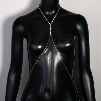 Metal Necklace With Rhinestone Pendant In Simple Style, Silver Color, Perfect For Bar Occasions