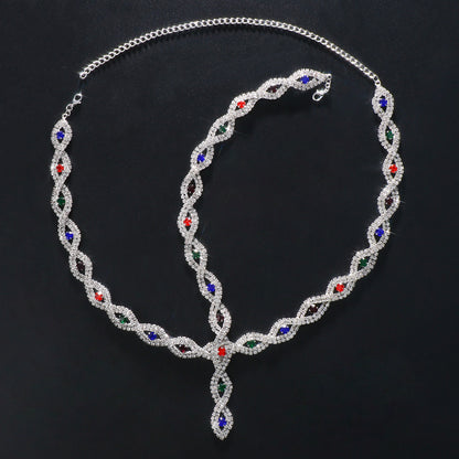 Devil's Eye Exaggerated Hair Chain Headband In Gold Alloy With Rhinestone Inlay