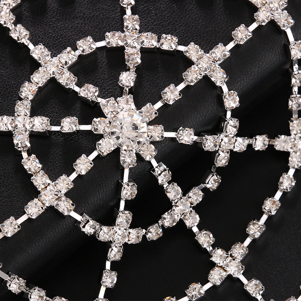 Silver Ethnic Style Women Hair Chain With Tassel Pattern In Metal Featuring Rhinestone Inlay