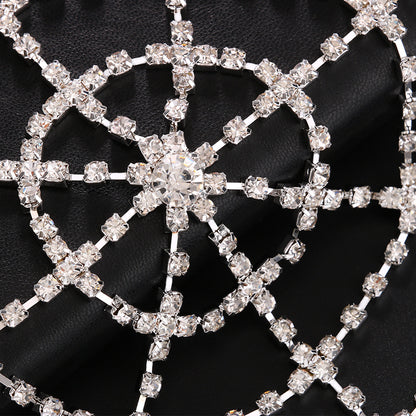 Silver Ethnic Style Women Hair Chain With Tassel Pattern In Metal Featuring Rhinestone Inlay