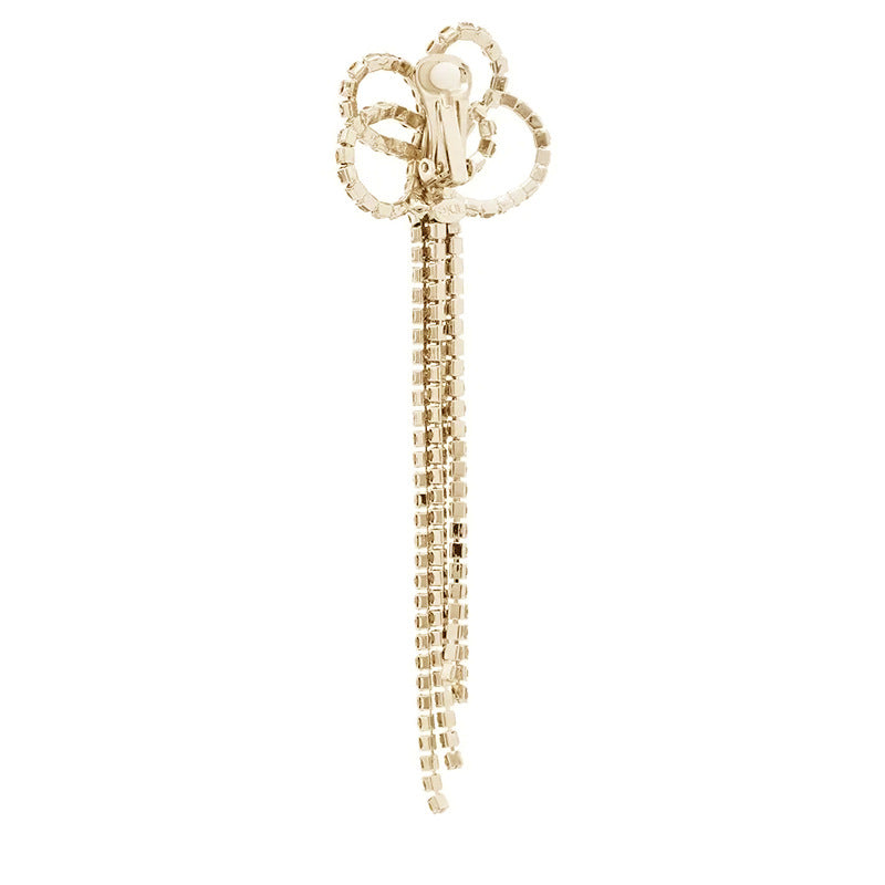 Silver Tassel Earrings For Women Featuring Alloy Craft With Rhinestone Inlay